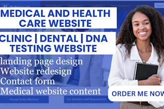 design healthcare website, dna testing, dental clinic medical healthcare website