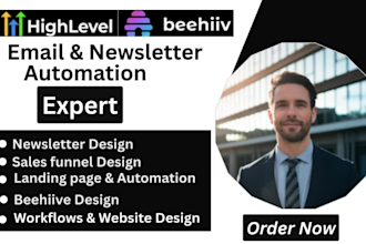 set up beehiiv and gohighlevel for newsletter, landing page, a2p, and automation