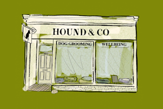 draw digital illustrations of a house portrait or shop front
