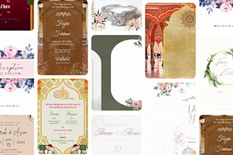 do creative animated invitation cards for wedding, parties and more