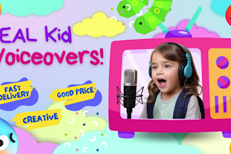 record a kid little girl voiceover with american accent