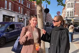 create scripted ugc street interview with your question in london your brands