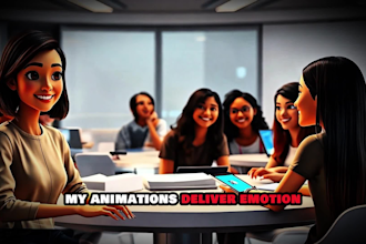 create animated ai disney pixar style, cartoon character, 3d animated explainers