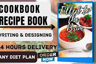 be your cookbook writer, cookbook design and formatting, food recipe ghostwriter