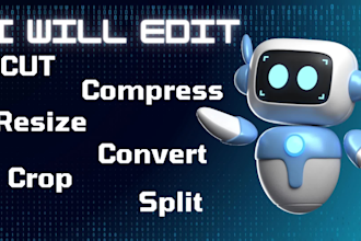 edit your video, cut, trim, compress, add title, logo, add background music