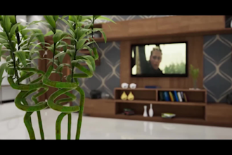 create 3d and render interiors, houses, buildings