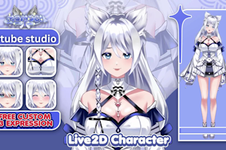 do live 2d vtuber model, vtuber commission, vtuber, live2d vtuber rigging