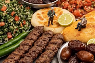create miniature feast video using midjourney ai to generate food photography