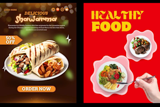 design food poster, food and coffee poster, insta poster