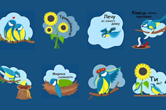 design cute stickers for messengers and printing