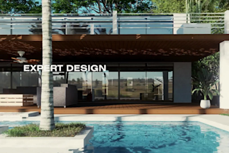 make architectural project with 3d rendering and 2d drawings