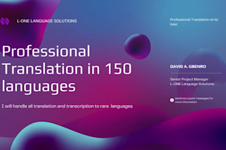 translate professionally to 150 languages