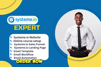 design systeme io landing page, sales funnel, systeme io website online course