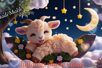 create 50 original lullaby baby sleep music videos for you