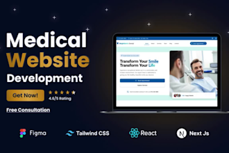 design dental, medical, therapy, healthcare, doctor website