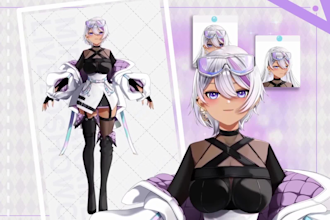 draw and rig female, male 2d vtuber model, 3d vtuber model for live2d commission