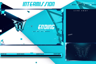 design animated twitch overlay or stream package