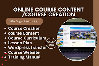 write online course, content, course creation, curriculum, lesson plan