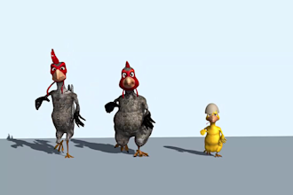 create 3d stylish characters animation video for you with blender