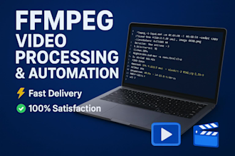 create custom ffmpeg commands for video editing, audio processing, automation