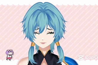draw and rig live 2d vtuber model, facerig, vseeface, anime 2d vtuber commission