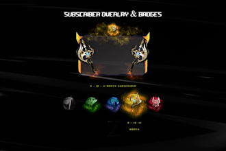 create professional 3d animated sub badges for kick, twitch, youtube