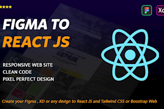 convert the figma or xd design to react with tailwind CSS