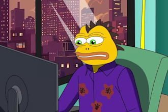 crypto meme video, 2d meme coin animation, meme coin art, funny meme video