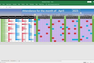 create a fully automated excel attendance sheet for you