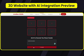create a stunning react website with 3d and ai features