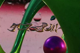 make a professional 3d typography artwork with chrome style