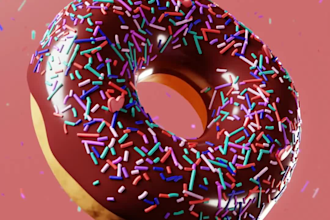 do realistic 3d food animation, 3d chocolate design, cgi food modelling
