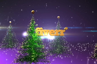 place your logo in this christmas snowy forrest