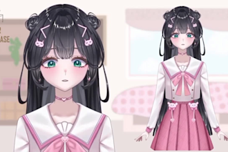 design live2d and rig vtuber model character for live streaming and anime art