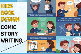 be kids story book children book design manga comic book story kids scriptwriter