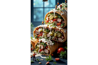 create ai food photography, ai food,3d ai miniature video, product animation