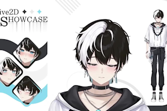 draw live 2d vtuber model, live 2d rigging, vtuber model, vtuber commission