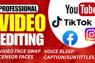 do professional video editing  for instagram and tiktok youtube shorts editor