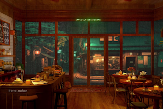make coffee shop jazz music cozy rain video relaxing video