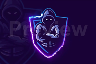 do gaming 2d  sci fi, mascot logo reveal animation