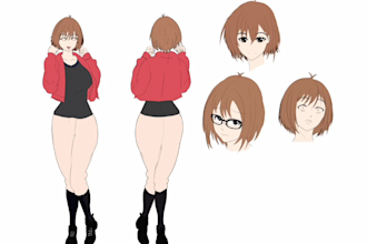 draw anime character sheet for you with fast work