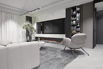 redesign luxury villa,interior rendering,d5 rendering,floor plan,office,gym,bar