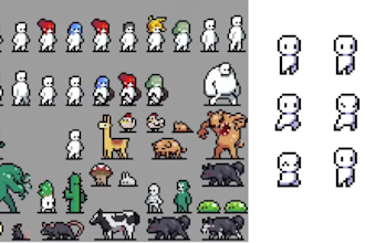 nsfw pixel sprite sheet animation, pixel art character, rpg maker, pixel art