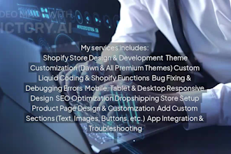 be your shopify developer, SEO expert, liquid coding and fixing bugs in shopify