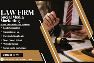 be your law firm,notary and attorney social media marketing manager for campaign