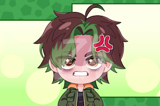 draw a custom pngtuber character in chibi style