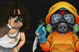 do custom mascot logo and cartoon character for you