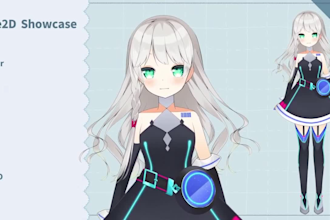 draw and rig live2d model, 2d vtuber model, live2d vtuber rigging, vtuber model