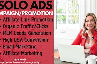 do USA solo ads campaign, clickbank affiliate link promotion MLM lead generation