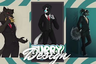 draw furry art, ref sheet, cute anthro nsfw, oc fursona art, anime avatar design